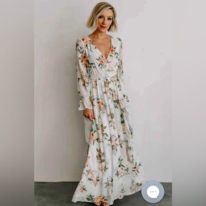 Lydia Maxi Dress in Ivory Floral